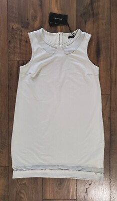 Elegant Women's Mojito Dress, Size Medium M, Light Grey, Polyester