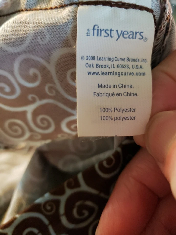 PRIMEIROS ANOS AMAMENTAÇÃO MARROM COM REDEMOINHOS AZUIS AMAMENTANDO COBERTURA. - Imagem 3 de 3