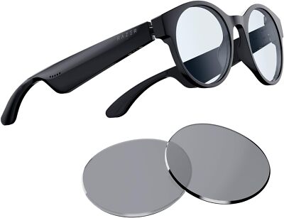 Razer Anzu Round Smart Glasses with Blue Light Filter Polarized Lenses (Large)