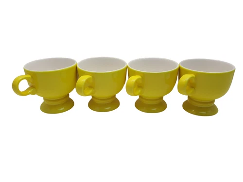 Mikasa Yellow Pedestral Demitasse Tea Coffee Cup D6300 Japan Vintage Set Of 4