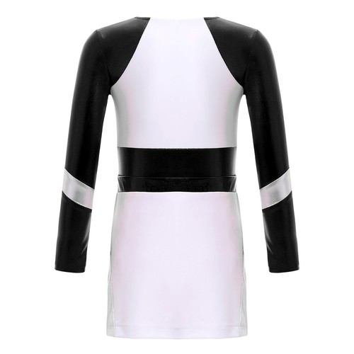 Girls Dance Leotard Long Sleeve Cheerleading Outfits Patchwork Uniform Stage - Picture 42 of 63