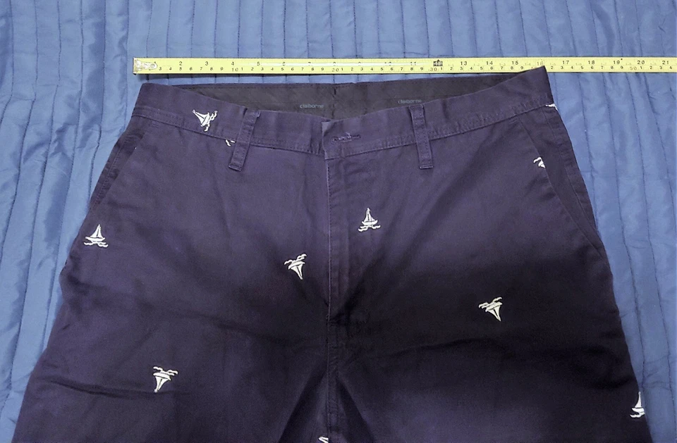 Pantalones chinos ajustados Claiborne Critter medianos para hombre veleros - azul marino - 32x32 Foto 2 de 4