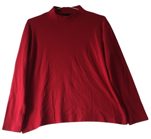 Regatta Sport Top Size L Red Textured High Neck Long Sleeve Stretch