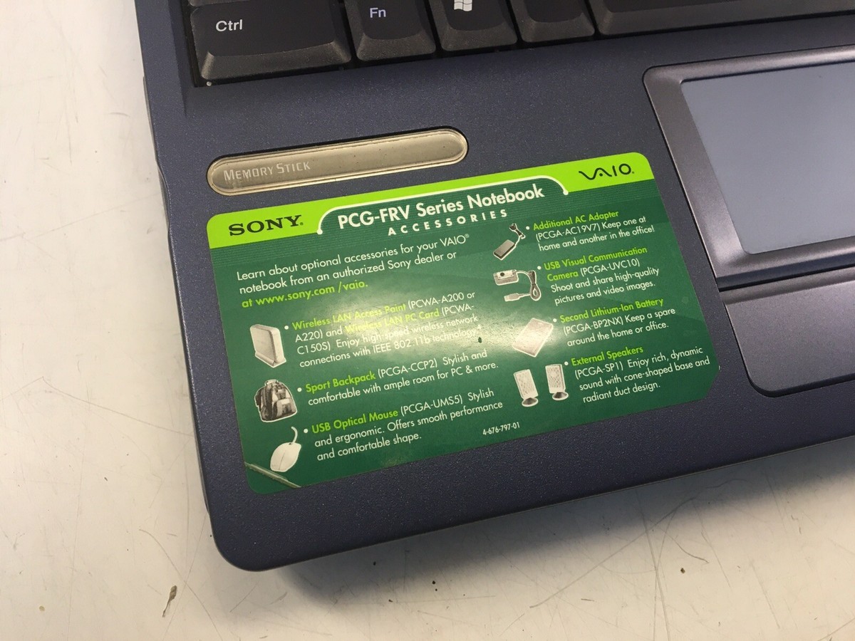 Sony VAIO PCG-FRV25 | Intel Pentium 4 @ 2.66GHz | NO HDD/OS/RAM