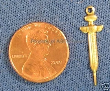 50pc Raw Brass Medical Syringe Needle Charms 4311