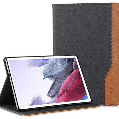 Hülle Tasche für Samsung Galaxy Tab A7 Lite 8.7 Zoll Book Cover Silikon Schwarz