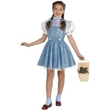 Wizard of Oz Dorothy Sequin Dress  Bows Costume Small Child 4-6 NEW