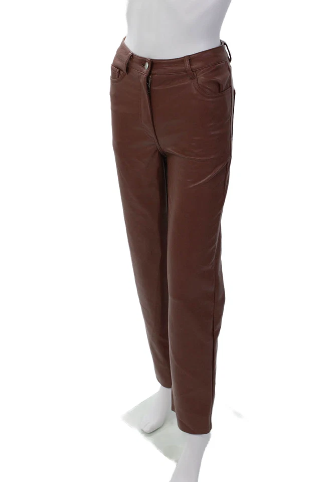 Wilfred Womens Textured Zip Button Lined Skinny Leg Dress Pants Brown Size 0 - Image 2 of 4