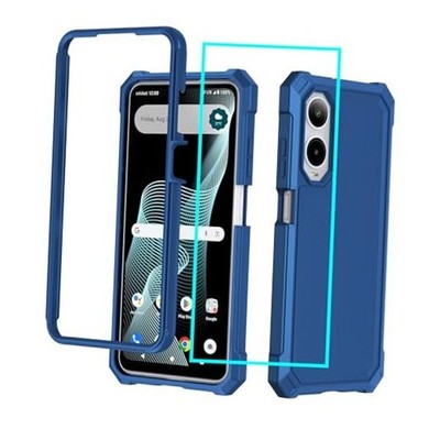 Cricket Icon 6 Case with Screen Protector, Full Body Protection, Silicone Blue
