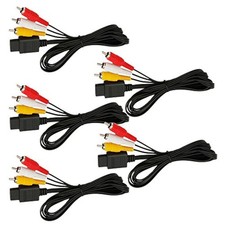 Lot Of 5 RCA AV TV Video Cord Cable For Nintendo 64 N64 SNES GameCube