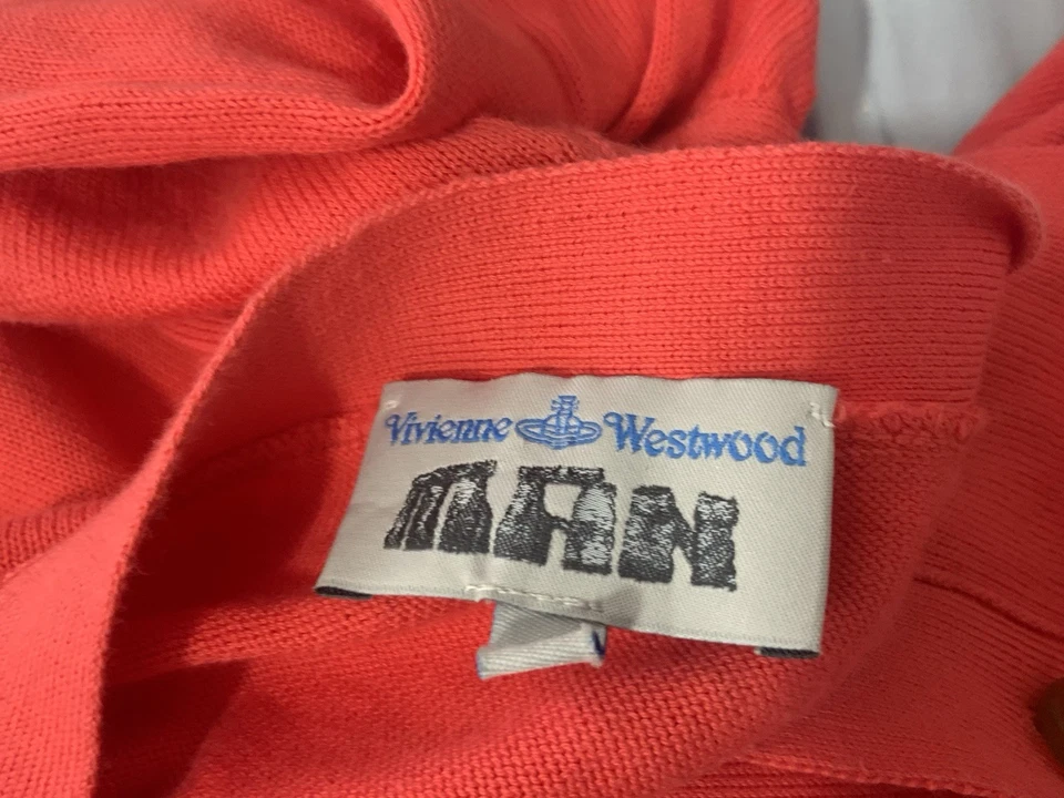 Cárdigan para hombre Vivienne Westwood lana color salmón con logotipo talla L PEC Foto 4 de 4