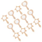 12Pcs DIY Mirror Small Wood Mirror Blank Wood Mirror Kids DIY Painting Mirrors