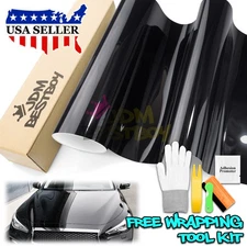 High Gloss Glossy Black Car Vinyl Wrap Sticker Decal Sheet Film DIY Air Release