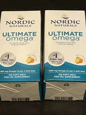 Nordic Naturals Ultimate Omega Lemon 1280mg Softgels - 120 Count 2 Boxes
