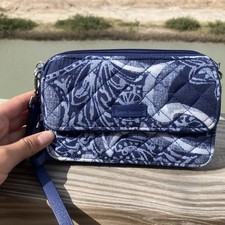 AUTHENTIC Vera Bradley Quilted Wristlet Wallet, Folding, Blue
