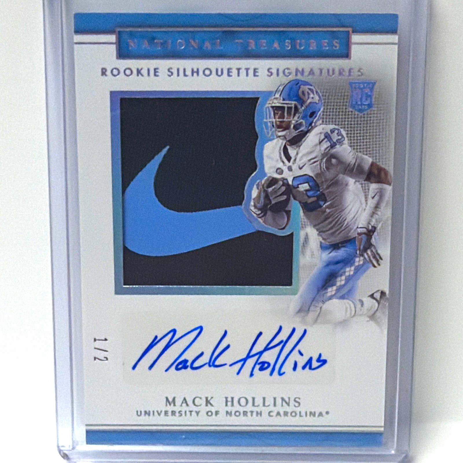 Mack Hollins Panini National Treasures Collegiate #148 Autograph Material Brand Logo