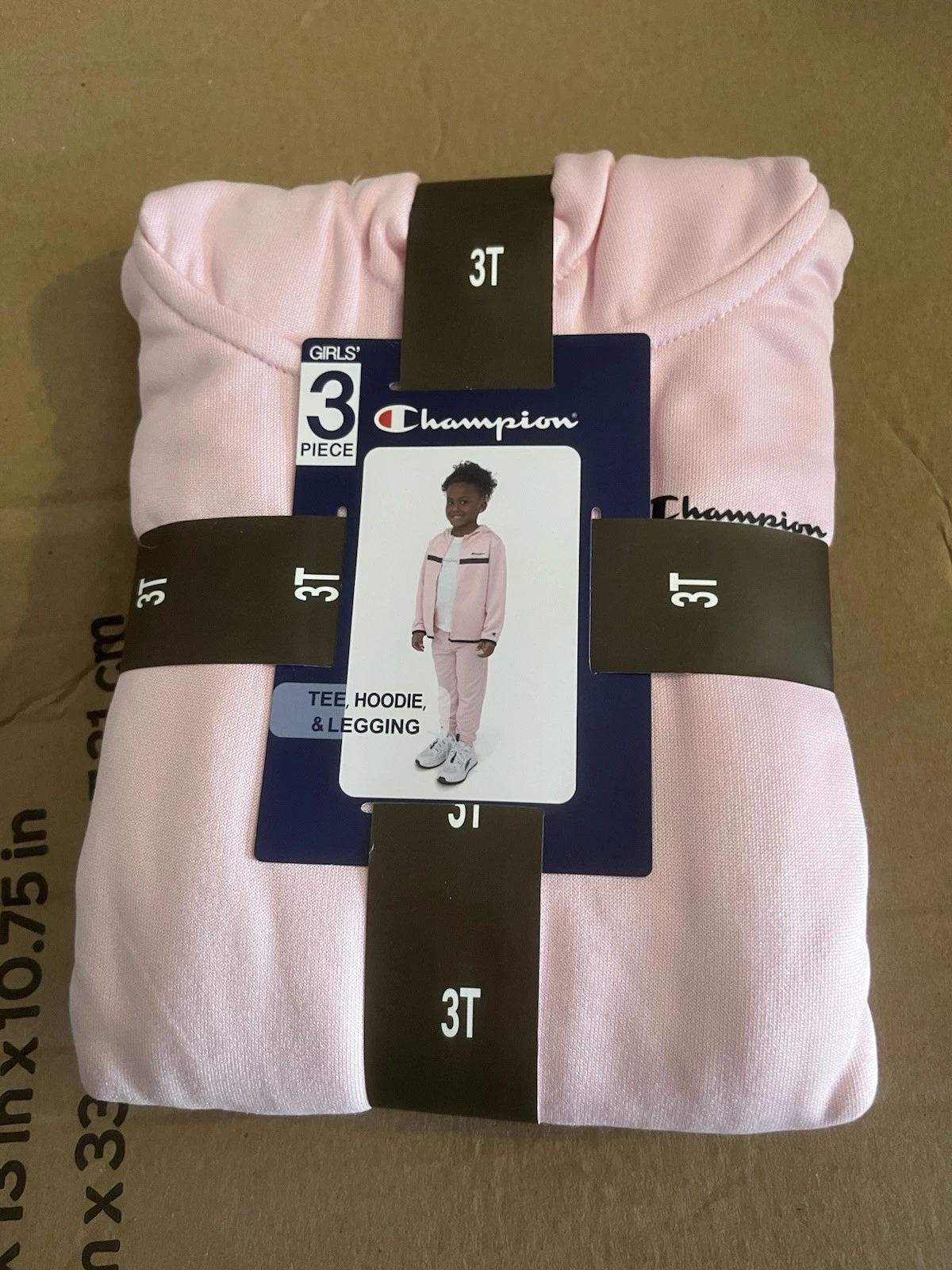 NEW-IN-PACKAGE CHAMPION TEE, HOODIE AND LEGGING SET - PINK - GIRLS 3T (TODDLER)