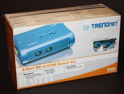 Trendnet TK-205K 2-Port PS/2 KVM Switch Kit Cables Included New Open Box
