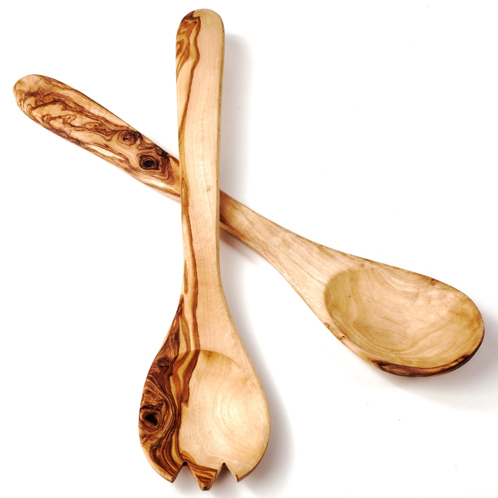 Cubiertos De Ensalada De Madera De Olivo Clásicos, 2ª Elección