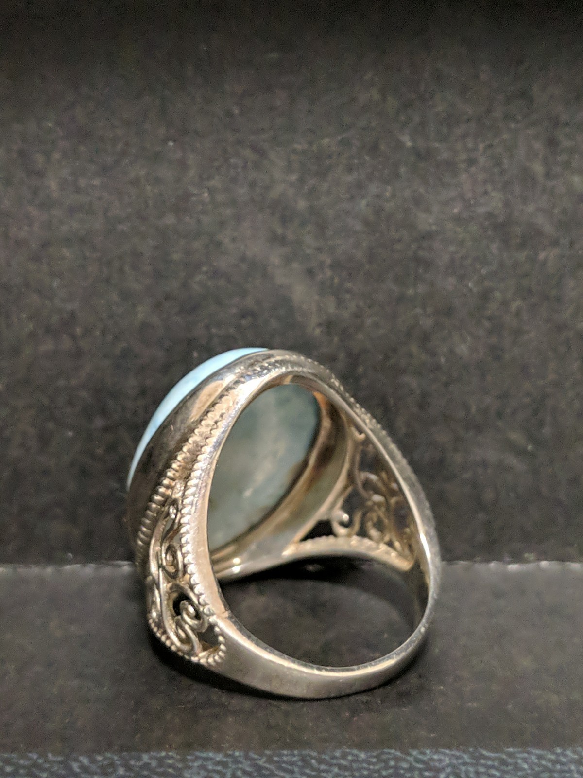 Sterling Silver Turquoise-Style Statement Ring Si… - image 2