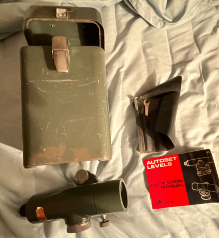 Vintage HILGER & WATTS Surveyor's SL10-1  Theodolite Auto Level in Case w/Manual