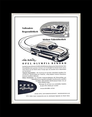 1953 Opel Olympia Rekord Complete comfort, highest driving safety - Matted 11x14