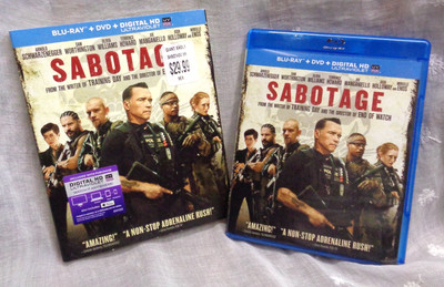 SABOTAGE ~ 2014 Blu-Ray + DVD 2-Disc Set ~ Schwarzenegger / Worthington