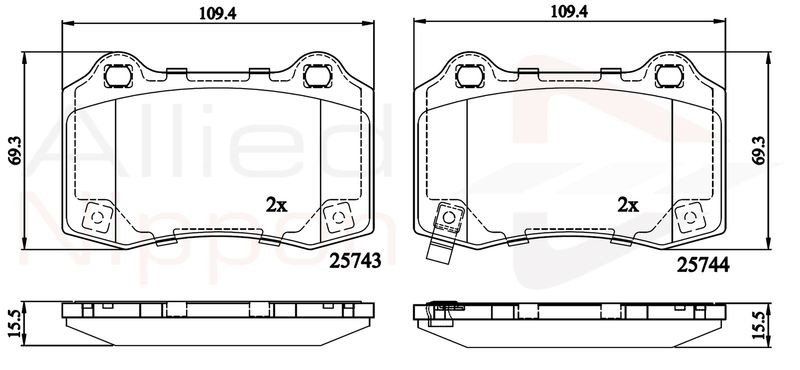 Brake Pad Set For Disc Rear Fits Hyundai Genesis Jeep ALLIED NIPPON ADB32308