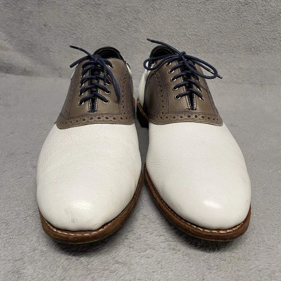 Allen Edmonds Redan 2.0 Golf Shoes Mens 14 D White Brown Honors Collection Read - Image 2 of 4