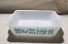 Vintage PYREX Amish Butterprint 503 Casserole Dish, Turquoise & White Bakeware