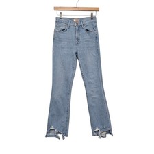 MOTHER The Insider Crop Step Chew Mentally Elsewhere Jeans Light Blue Size 25