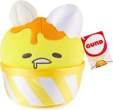 GUND Sanrio Gudetama The Lazy Egg Stuffed Animal Gudetama Ice Cream Cup Plush 9"