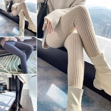 Frauen Gerippte Strickstrumpfhose | Warm Blickdicht, Winter Leggins GR. M-2XL