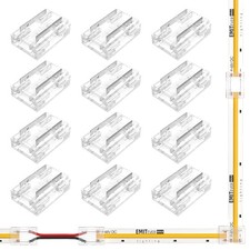 12 PCS 8in1 LED Strip Connectors 2 Pin 10mm COB Solderless 5V 12V 24V