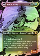 MTG FOIL Avatar Aang // Aang, Master of Elements Borderless - Avatar: The Last