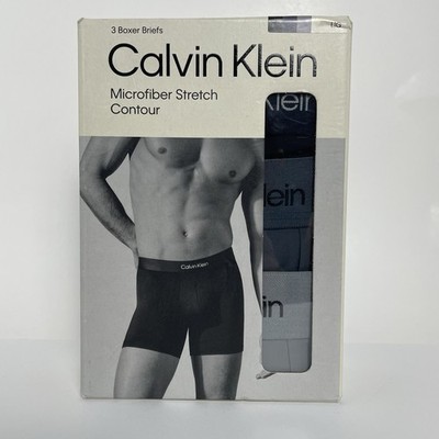 Calvin Klein Mens Boxer Briefs 3-Pack Microfiber Stretch New