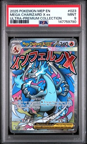 2025 POKEMON MEP EN-ME BLACK STAR PROMO #023 MEGA CHARIZARD X EX PSA 9