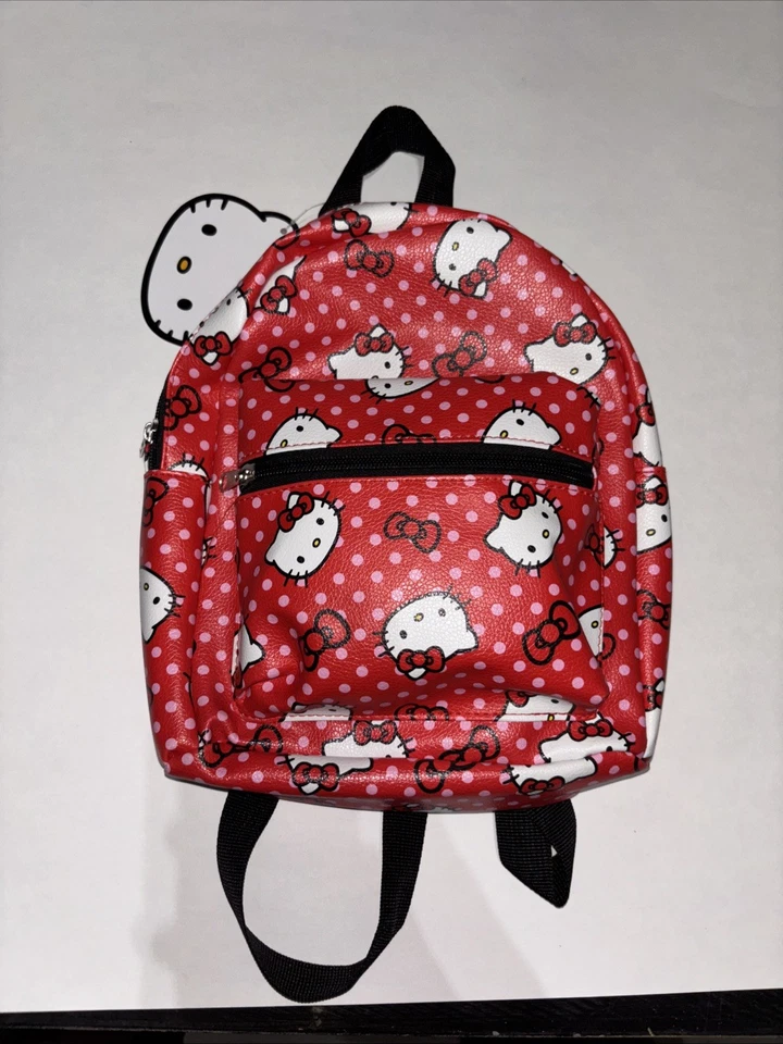 Mini Mochila - Hello Kitty - Lunares Rojo Blanco Rosa Foto 3 de 4