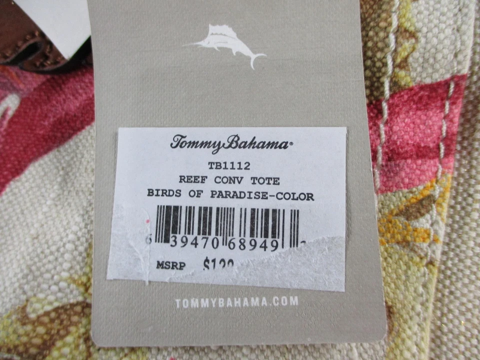 Bolsa tote feminina Tommy Bahama Birds of Paradise Reef lona conversível TB1112 - Imagem 4 de 4
