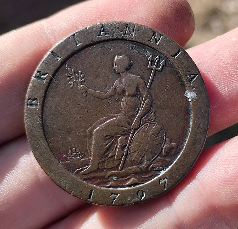 1797 GB 2 Pence  George III, Copper Cartwheel Clear SOHO Mark Nice Tone BEWARE!! - Image 2 of 3