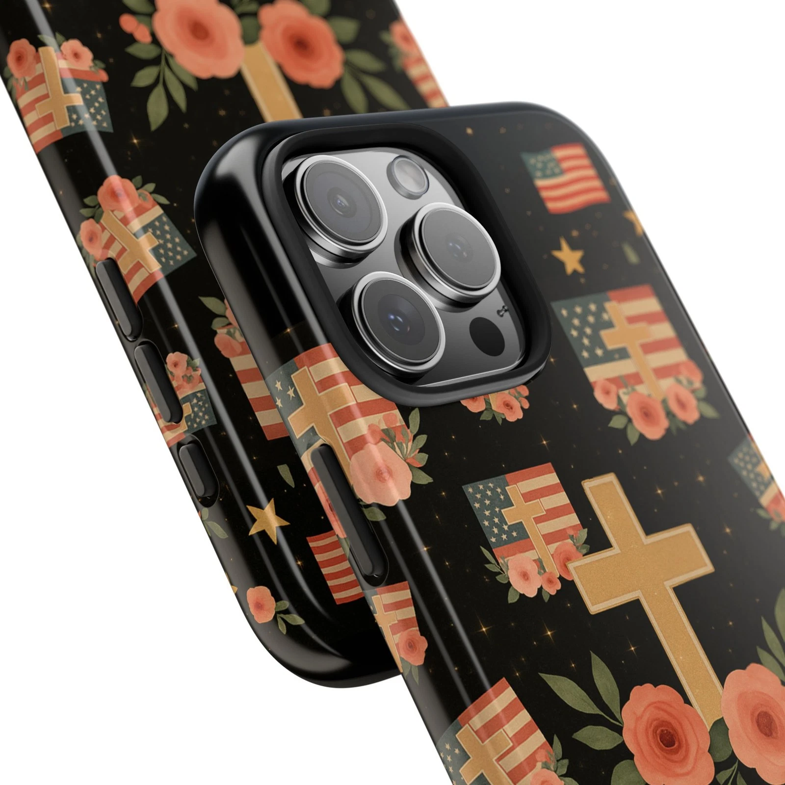 Floral Cross iPhone Case - Heavy Duty Protective Cover
