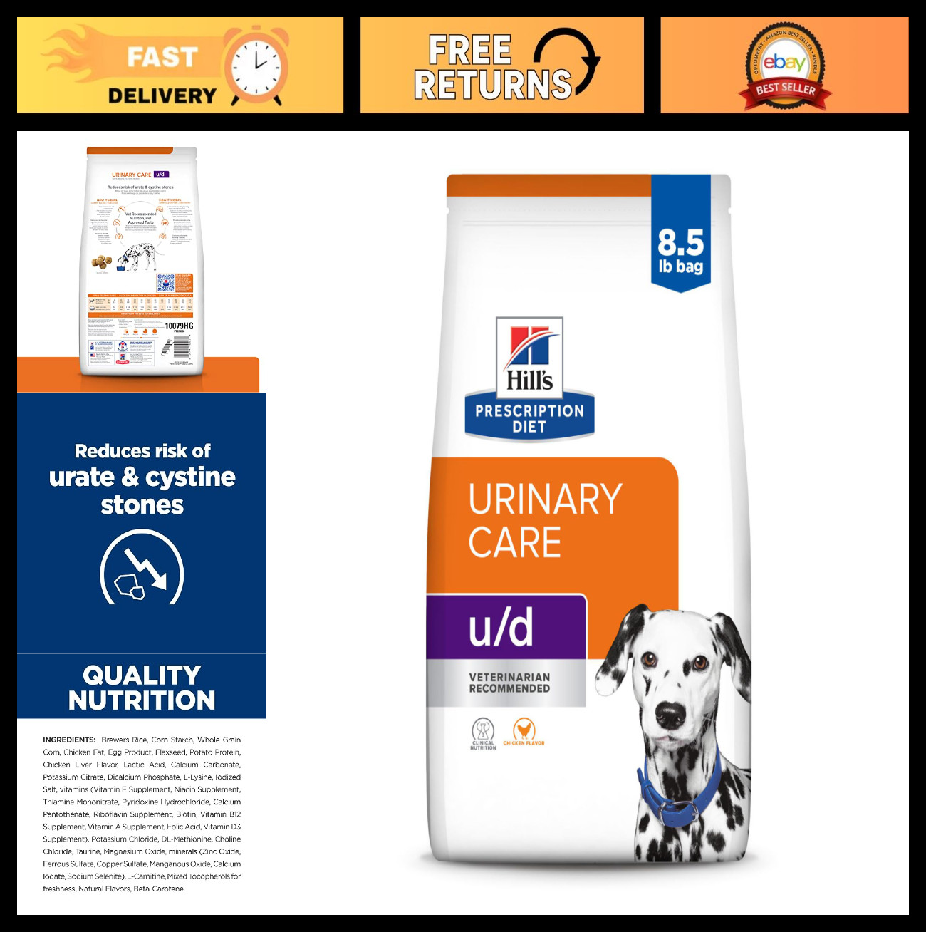 Urinary Care Dry Dog Food, Chicken Flavor, 8.5 lb - Prescription Diet for Health