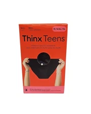Thinx Teens Super Absorbency Bikini Period Underwear, Black, XL (15/16)