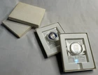 Lot of Two George Wallace Sterling Silver Proof Coin with Lucite Holder/Stand