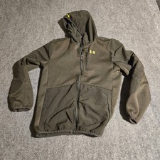 Under Armour Jacket Youth Large Green Full Zip Hood Pockets Spring/Fall Casual