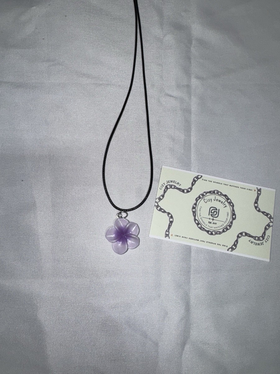 Brand New Resin Necklace Pendant Color Purple View 2