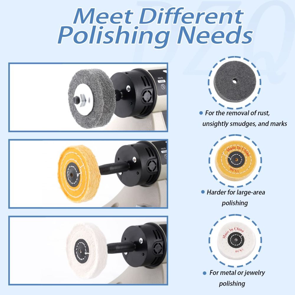 Jewelry Rock Polishing Buffer Machine Bench Lathe Polisher 750W+Accessories TM-2