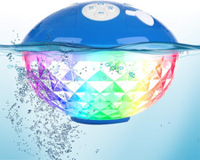 Bluetooth Pool Speaker with Colorful Light, Portable Floating Pool Speaker IP68