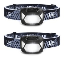 Head Torch 2 Pack Super Bright LED Headlamp with 6 Lighting Modes Waterproof