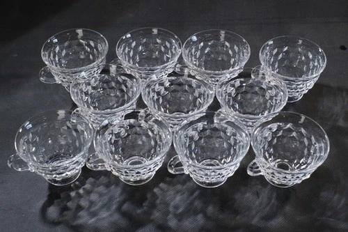 FOSTORIA AMERICAN Punch Cup Glasses 2.5" Tall Flared Top 1950s Elegant-Set of 11